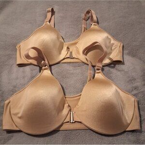 Playtex BRA 4911 Front Close Bra Nude 40C Set of 2 lightly lined UW